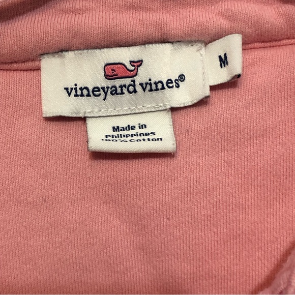 Vineyard Vines Shep Shirt Women’s Pink White Lace Whale 1/4 Zip Pullover Size M - Picture 11 of 11